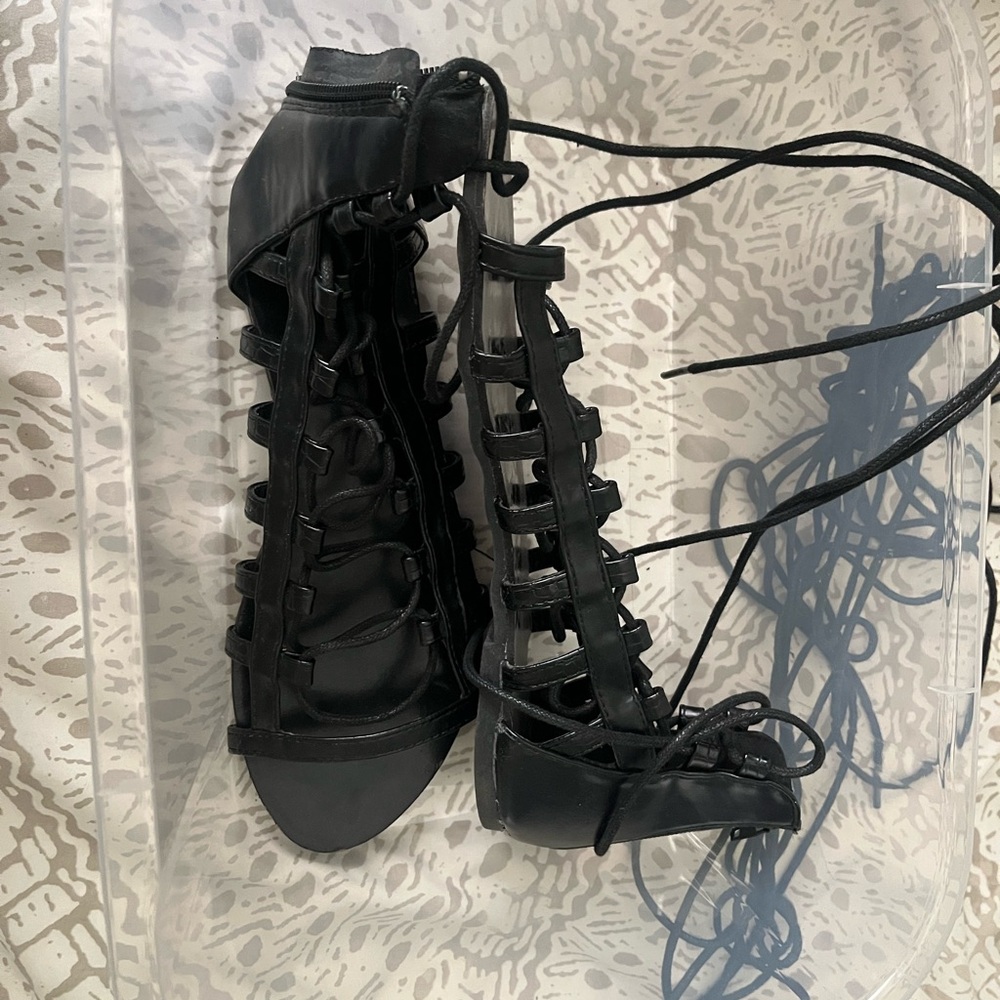 Women's Black Gladiator Sandals